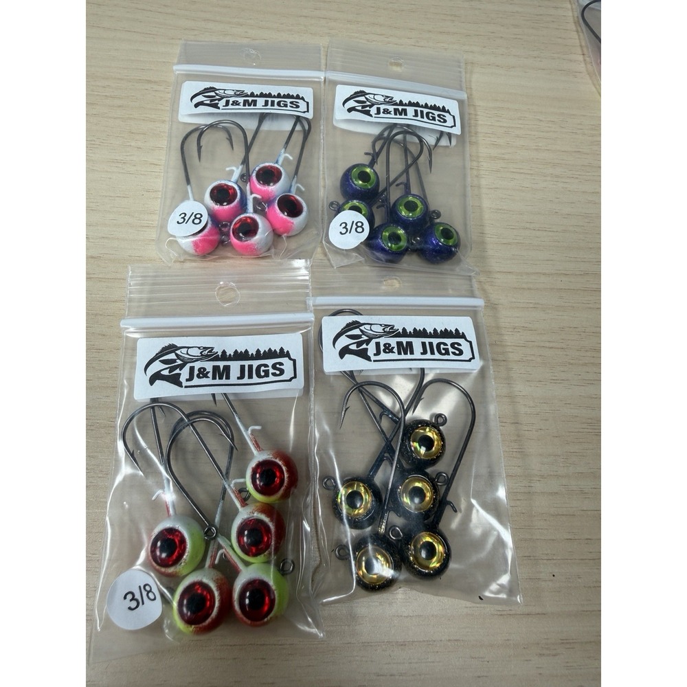 4 Pack Of 5 - 20 Jigheads Jig heads J&M 3/8 ounce  freestyle Fishing Lures Hooks